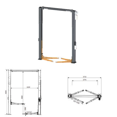 6800kg Two-Post Lift: 1960mm Height, 2-Stage Column+24V for Heavy Truck/Loader Repair