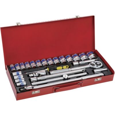 26-Piece Socket Wrench Set: Chrome Vanadium, for Auto & Home Repairs