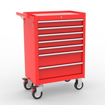 Rote 7 Fach-Werkstattwagen-Werkzeug-Speicher-Kabinette