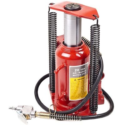 Rote 20 Ton Pneumatic Hydraulic Bottle Jack mit Ram Saddle